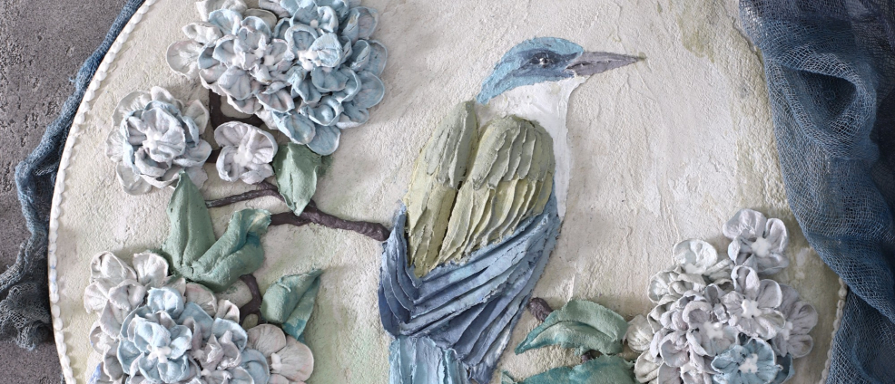 15 объёмных картин из текстурной пасты с птицами 